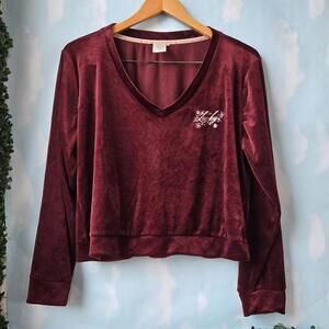 Lucky Brand Women's Burgundy and Red Sweatshirt